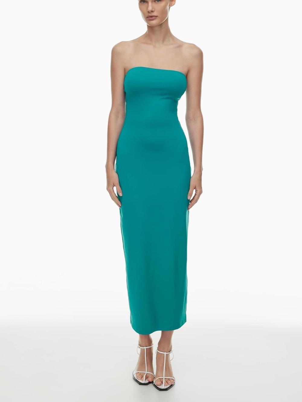 Aritzia Original Contour Enrapture Maxi Tube Dress In Oxidized Teal In Medium